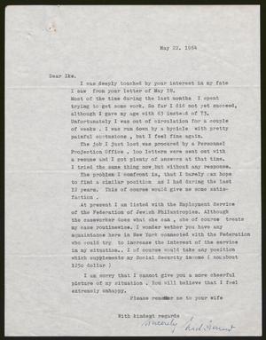 [Letter from Erich Freund to Isaac H. Kempner, May 22, 1964]