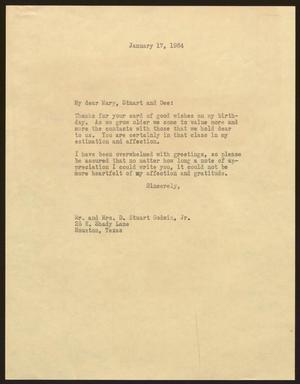 [Letter from I. H. Kempner to Mr. and Mrs. D. Stuart Godwin, January 17, 1964]
