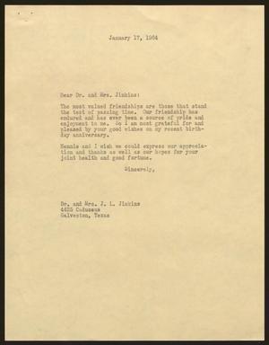 [Letter from I. H. Kempner to Dr. and Mrs. J. L. Jinkins, January 17, 1964]