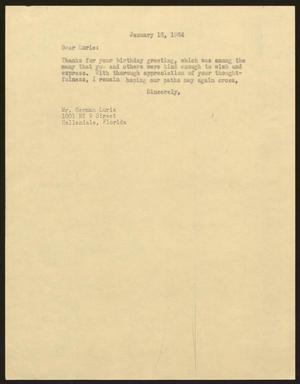 [Letter from I. H. Kempner to Herman Lurie, January 16, 1964]