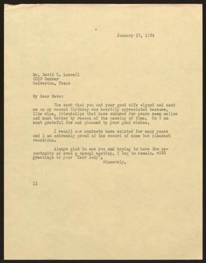 [Letter from Isaac H. Kempner to David C. Leavell, January 17, 1964]