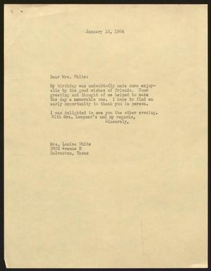 [Letter to Louise White, January 15, 1964]