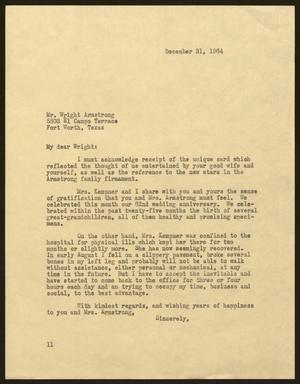 [Letter from Isaac H. Kempner to Wright Armstrong, December 31, 1964]