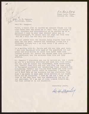 [Letter from L. H. Bailey to Isaac H. Kempner, January 18, 1964]