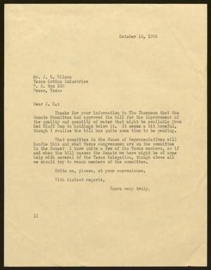 [Letter from Isaac H. Kempner to J. C. Wilson, October 18, 1963]