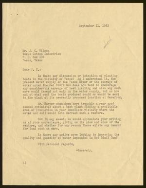 [Letter from Isaac H. Kempner to J. C. Wilson, September 11, 1963]