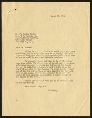 [Letter from Isaac H. Kempner to F. Burton Fisher, March 30, 1963]