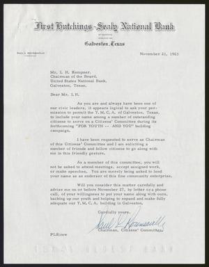 [Letter from Paul L. Rounsaville to Isaac H. Kempner, November 21, 1963]