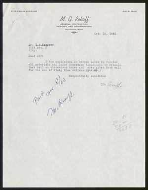 [Letter from M. G. Rekoff to I. H. Kempner, October 15, 1963]