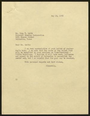 [Letter from Isaac H. Kempner to Glen T. Smith, May 15, 1963]