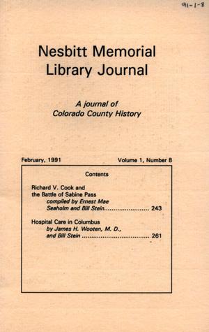 Nesbitt Memorial Library Journal, Volume 1, Number 8, February 1991