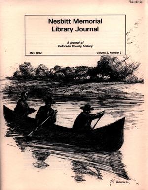 Primary view of object titled 'Nesbitt Memorial Library Journal, Volume 2, Number 2, May 1992'.