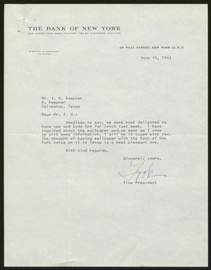[Letter from W. Kennedy B. "Took" Middendorf to Isaac H. Kempner, June 10, 1963]