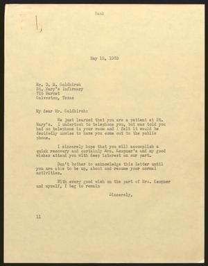 [Letter from D. M. Goldhirsh to Isaac H. Kempner, May 13, 1963]