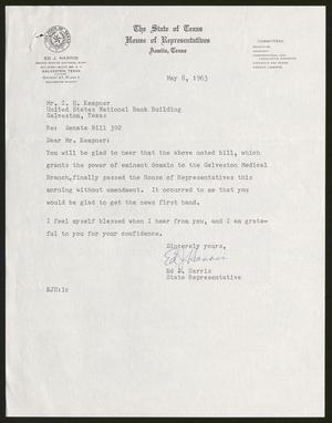 [Letter from Ed J. Harris to I. H. Kempner, May 8, 1963]