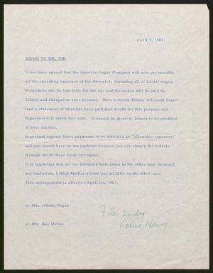 Primary view of object titled '[Letter to Isaac H. Kempner, April 3, 1963]'.