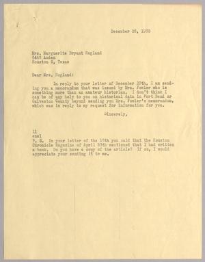 [Letter from Isaac H. Kempner to Marguerite Bryant Hogland, December 26, 1963]