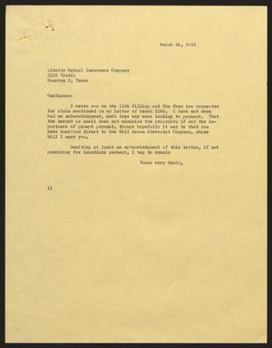 [Letter from Kempner, Isaac Herbert to Liberty Mutual Insurance Compnay, March 26, 1958]