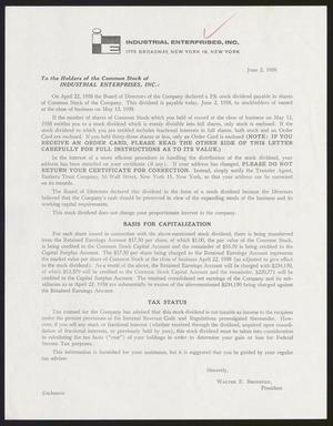 [Letter from Industrial Enterprises Inc. - June 2, 1958://ark:/67531/metapth1514177]