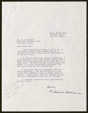 [Letter from D. Stuart Godwin III to I. H. Kempner, June 29, 1963]