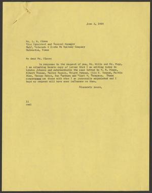 [Letter from Isaac H. K to L. M. Olson, June 2, 1958]