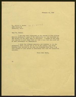 [Letter from Kempner, Isaac Herbert to Walter E. Grover, February 10, 1958]