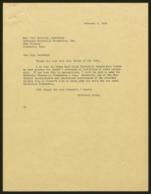 [Letter from Isaac H. Kempner to Paul Brindley, February 3, 1958]