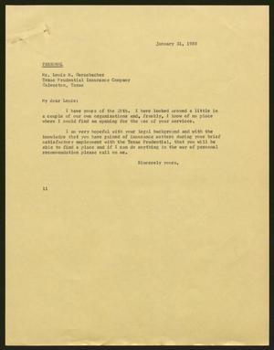 [Letter from Isaac H. Kempner to Louis M. Gernsbacher, January 31, 1958]
