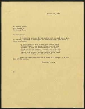 [Letter from Isaac H. Kempner to Arthur Grahm, January 31, 1958]