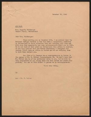 [Letter from Isaac H. Kempner to Augusta Goldberger, December 29, 1945]