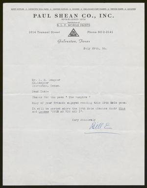 [Letter from W. A. Eicher to Isaac H. Kempner, July 29, 1958]