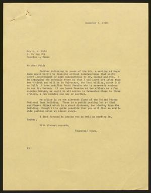 [Letter from Isaac H. Kempner to M. M. Feld, December 9, 1958]