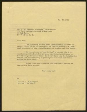 [Letter from Harris L. Kempner to R. B. Swenson, July 23, 1958]