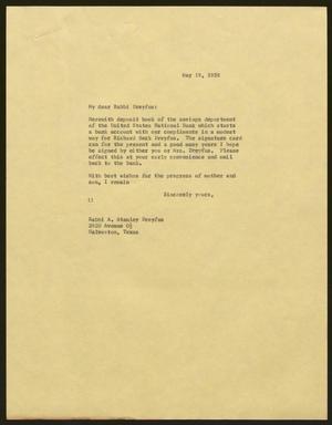 [Letter from Isaac H. Kempner to A. Stanley Dreyfus, May 19, 1958]