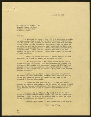 [Letter from Isaac H. Kempner to Charles G. Dibrell, Jr., April 9, 1958]