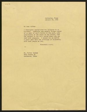 [Letter from Isaac H. kempner to Arthur Grahm, January 20, 1953]