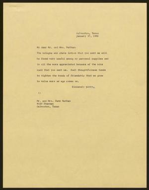 [Letter from Isaac H. Kempner to Mr. and Mrs. Nathan, January 17, 1953]