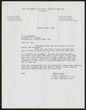 [Letter from H. Reid Robinson to Isaac H. Kempner, January 14, 1958]