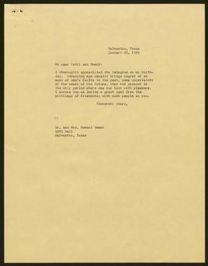 [Letter from I. H. Kempner to Mr. and Mrs. Howard Swan, January 20, 1958]
