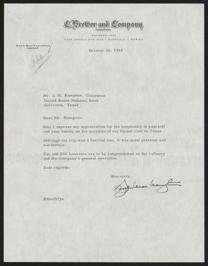 [Letter from Boyd MacNaughton to Isaac H. Kempner, October 20, 1958]