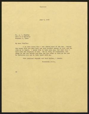 [Letter from Isaac H. Kempner to J. G. Blaffer, June 4, 1958]