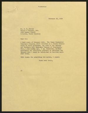 Primary view of object titled '[Letter from Isaac H. Kempner to H. E. Bailey, February 28, 1958]'.