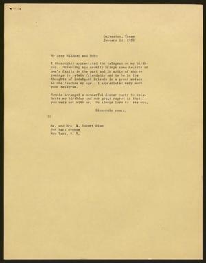 [Letter from Isaac H. Kempner to Mildred and Bob Blum, January 18, 1958]
