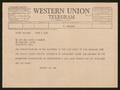 Primary view of [Telegram from Henrietta Leonora and I. H. Kempner to Sara Elizabeth and David F. Weston, June 2, 1957]