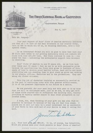 [Letter from J. M. Winterbotham to I. H. Kempner, May 6, 1957]