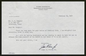 [Letter from James H. Price, Jr. to Isaac Herbert Kempner, February 26, 1957]
