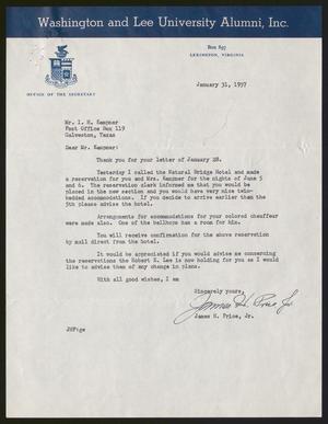 [Letter from James H. Price, Jr. to Isaac H. Kempner, January 31, 1957]