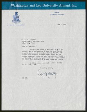 [Letter from H. K. Young to Isaac H. Kempner, May 7, 1957]