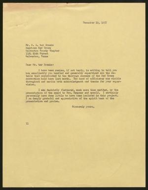 Primary view of object titled '[Letter from Isaac H. Kempner to A. L. ter Braake, December 10, 1957]'.