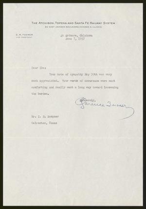 Primary view of object titled '[Letter from C. R. Trucker to Isaac H. Kempner, June 7, 1957]'.